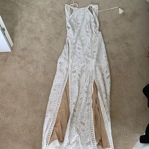 WORN ONCE Off White haulter dress